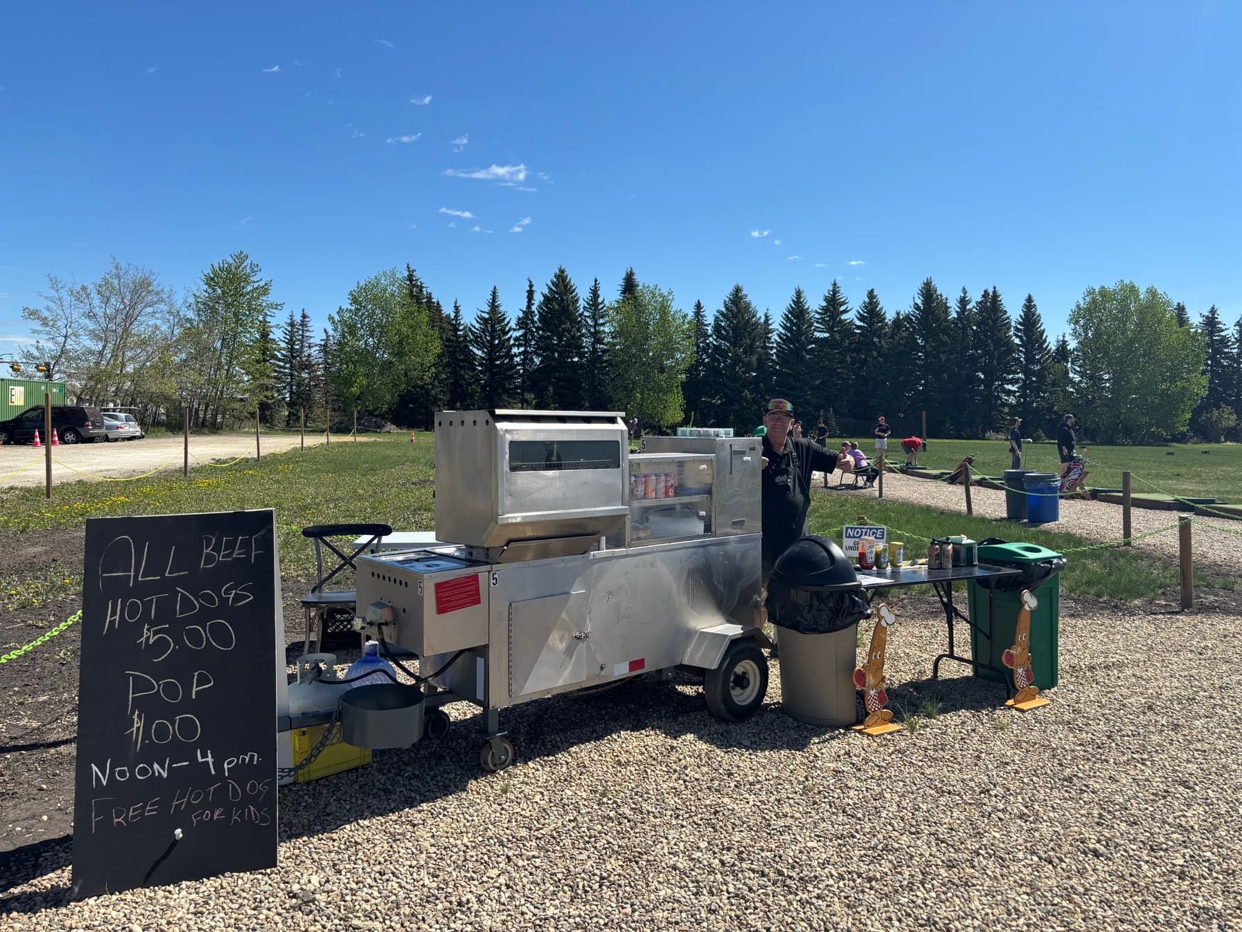 Hotdog cart at Big Moose Driving Range